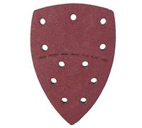 60Pcs Sandpaper Sheets, Palm Sander Sanding Paper, Triangular Abrasive Sanding Sheets with 11 Holes for Wood Metal Plastic Glass, Aluminum Oxide Grit 40 60 80 120 180 240 (80 Mesh)