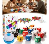 60PCS Scrambled Dice Word Game, Scramble Board Game Set for 1-5 Players, Brain Exercise Game Play Fun, Parties and Family Game Nights (1 SET)