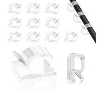60PCS Self Adhesive Cable Clips, Cable Clips Set, Efficient Cable Tidy Wire Clips, Cable Holder Clips for Managing Outdoor Christmas lights, Desk, Wall, Car inner, and Office Cables-White