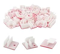 60pcs Self-adhesive LED Light Clip Strip Light Holder Card Line Buckle Hooks Fixing Seat Mounting Bracket Clips, 90/180 Degree Card Line Clamp, for Home Party Decoration Lights Hanger(3 Types)