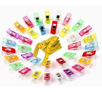 60pcs Sewing Clips for Fabric Quilting Clips Wonder Clips Fabric Clips Plastic Quilting Crafting Clips for Sewing, Multipurpose Sewing Clips, Quilting Sewing Pins, Includes Yellow 2m Measuring Tape