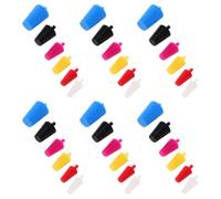 60pcs Silicone Plugs with Pull Tab Handle, Tube Sealing Stoppers | Tapered Elastic Fit Design, Smooth Surface, Air Seal Protection for Laboratory Glassware and Equipment Random Color