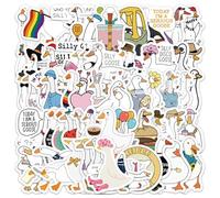 60Pcs Silly Goose Stuff, Waterproof Vinyl Sticker for Adults, Cute Cartoon Animal Stickers Aesthetic Kids, Funny Stickers for Laptop, Phone, Suitcase, Journal, Water Bottles, Guitar, Scrapbook