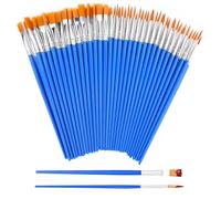 60PCS Small Paint Brushes, Craft Paint Brushes,Acrylic, Watercolour and Oil Painting Brush Set, Suitable for Artists, Painting Enthusiasts and Beginners (Flat+ Pointed）.