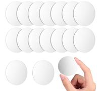 60pcs Small Round Mirror Tiles Acrylic Silver Adhesive Craft Pieces