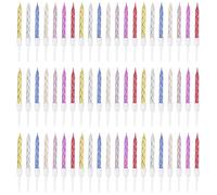 60Pcs Spiral Birthday Candles Set Gold Decorations Colorful Birthday Candle
