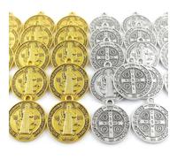 60PCS St Benedict Medals, Alloy Saint Benedict Pendants for Jewelry Making
