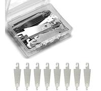 60Pcs Stainless Steel Needle Threader Embroidery Cross Stitch Needle-Threading Tools for Large Eye Needles Hand DIY Sewing with Clear Box -5CM