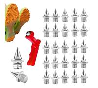 60pcs stainless steel running spikes spike set (including wrench) - metal anti slip nail replacement suitable for off-road running, track and field sprinting, golf shoe spikes
