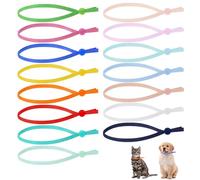 60pcs Stretchy Puppy Collars for Litter Colored Whelping Identification Bands for Newborn Puppies and Kittens Adjustable Identification Loops Bulk Multi Straps for Whelping 4 Inches - 15 Colors