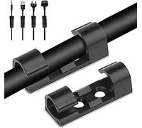 60Pcs Strong Self-Adhesive Cable Clips, Mount Round Plastic Outdoor Sticky Light Clips, Cable Management Wire Holder Cord Organiser for Home Office and Car