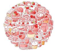 60Pcs sweet and delicious dessert cupcake sticker is suitable for kettle, notebook, mobile phone diary, mug sticker for children and adolescents.