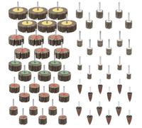 60Pcs T Shape Abrasive Flap Wheel Set Electrostatic Sand Embedding Resin Bonding 80 Grit Sanding Flap Wheels Set for Drill Rotary Tool Polishing Grinding Deburring