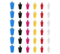 60pcs Tapered Silicone Sealing Plugs Pull Tab Handle | Elastic Fit Design, Leakproof Masking, Smooth Surface, Suitable for Laboratories, Equipment Maintenance and High Random Color