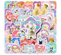 60pcs Teacher Encouragement Cute Pet Emojis Notebook Sticker Cute Cat Dog Laptop Decoration Waterproof Water Bottle