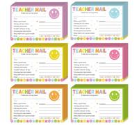 60Pcs Teacher Mail Notes to Parents, Happy Mail from Teacher, Brag Cards for Students Behavior Classroom Must Haves to Send Home for Preschool Kindergarten Elementary School Supplies (Color.Smile)