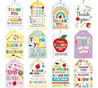 60pcs Thank You Teachers Tags with String Gifts Hanging Tags Labels Happy Teachers Appreciation W oxes Bags Wrapping Supplies