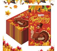 60Pcs Thanksgiving Disposable Napkins, Fall Paper Napkins for Turkey day Party,Give Thanks Maple Leaves Hand Paper Towels for Bathroom Kitchen Dinner Family Gatherings Thanksgiving Supplies,9*4.3inch