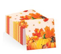 60pcs Thanksgiving Napkins, 3-Ply Fall Autumn Paper Napkins for Decoupage Pumpkin Maple Leaf Printed Cocktail Napkin for Dinner Table Decoration Wedding Birthday Party Supplies
