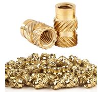 60PCS Threaded Inserts, M4 Female Thread Metric Knurled Nuts Assortment Kit, Brass Heat Inserts Set for Plastic and 3D Printing Components