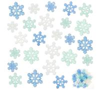 60pcs Tiny Resin Snowflakes Decor, Mini Snowflake Ornaments Christmas Snowflakes Decorations for DIY Crafts Winter Party Home Decoration, 3 Sizes (Colored)