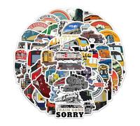60Pcs Train Stickers for Laptop Water Bottle Hydro Flask Phone Bike Motorcycle Luggage Skateboard Car Bumper, Aesthetic Rail Travel Decals for Kids Teens Boys Girls Fans
