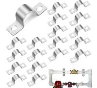 60PCS U Pipe Clamps, Pipe Clamps Ø 10 mm, Heavy Duty Stainless Steel Pipe Strap Clamp, U Shaped Pipe Strap Clamp for Installing Gas,Qater or Hose Pipes