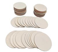 60PCS Unfinished Wood Circles Discs for Crafts, 10cm Blank Wood Slices Wooden Rounds Cutouts for DIY Painting and Home Decor