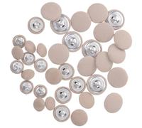 60pcs Vintage Round DIY Coat Buttons for Cardigans and Suits Winter | Khaki Polyester and Aluminium, Lightweight Easy Sewing, 18l 24l 28l Assorted Pack for Crafters