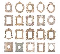 60PCS Vintage Scrapbook Frames Decorative Paper, Scrapbooking Decor Cutouts Paper, Elegant Retro Mirror Crafting Supplies for Journal Craft Art, DIY Lace Collage, Journal Card Making