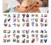 60pcs Waterproof Colorful Cartoon Animal Fake Tattoo Stickers for Kids, Arm Shoulder Decorations and Birthday Party Supplies Gifts for Boys Girls Children