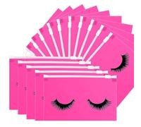 60PCS Waterproof Lashes Bag 7 X 5 inches EVA Eyelash Aftercare Bags Zipper Toiletry Makeup Pouch Cosmetic Travel Beauty Supplies Gift Packaging, Pink, Rose Red, Clear Cosmetic Bags With Zipper