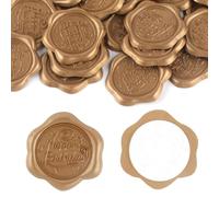 60PCS Wax Seal Stickers,Happy Birthday Wedding Invitation Envelope Seal Stickers,60 PCS Letters Self- adhesive Dusty Gold Stickers,Perfect for Invitation,Christmas,Gift Wrapping,Birthday Party 1.3inch