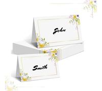 60Pcs Wedding Place Cards Flower Table Name Place Cards Seating Placement Card Wedding Name Crad for Table Setting Wedding Birthday Christmas Party Decors A Style