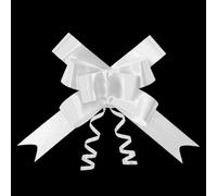 60pcs White 30mm/3cm Large Ribbon Pull Bows for Party Wall, Gift Wraps, Christmas Trees, Wedding, Birthday Hampers Decoration Florist Pullbows