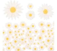 60pcs White Resin Daisy Charms for DIY Craft Decoration | Easy-to-install Embellishments, Bobby Pin and Headband Use, Christmas Decor Accents