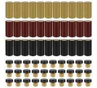 60Pcs Wine Sealer for Wine Bottles Wine Bottle Resealer Kit with PVC Heat Shrink Capsules Wine Bottle Seals Shrink Covers Wooden T-Shape Wine Bottle Stopper for Wine Champagne Bottles(60pcs)