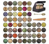 60PCS Witchcraft Herbs Kit - Wiccan and Pagan Supplies for Spells, Rituals, Apothecary, Witchy Gifts - Dried Flowers & Magical Herbs Set