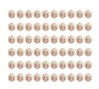 60Pcs Wood Faced Beads Smiles Beads with Holes Natural Wood Round Loose for and Jewelry Making for Decorations