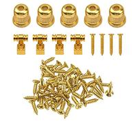 60Pcs Yootones Guitar String Mounting Ferrules+3MM Guards Scratch Plate Mounting Screws+Guitar String Tree Guides Retainer Compatible with Fender Strat Stratocaster Telecaster Electric Guitar Parts