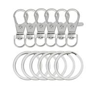 60pcs Zinc Alloy Dog Buckle Key Ring for Drivers and Crafters | Silver Swivel Hardware, Sturdy Connection, for Key Chains and USB Drives, PET Walking and Arts