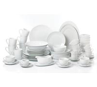 Waterside 60Pc White Coupe Dinner Set, White