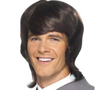 60's 1960s Male Mod Wig 60s Pop Star Fancy Dress Wig Brown 1960's by Smiffys