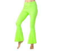 60s 70s Flared Trousers Ladies Disco Groovy Fancy Dress Saterday Night Fever Green Hippie Chick Small