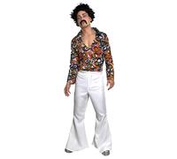 60s 70s Flared Trousers Mens Disco Groovy Fancy Dress Saterday Night Fever White