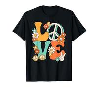 60s 70s Hippie Love Peace Groovy Party Outfit Retro Ladies T-Shirt