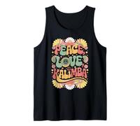 60s 70s Hippie Retro Kalimba Player Peace Love Kalimba Tank Top