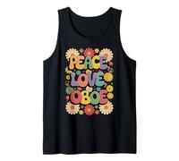 60s 70s Hippie Retro Oboist Peace Love Oboe Tank Top