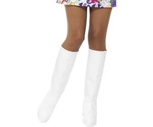 60s 70s PVC Gogo Boot Covers Knee High Ladies Fancy Dress Accessory
