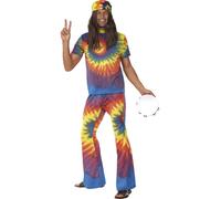 60's 70's Tie Dye Hippie Adult Costume Medium